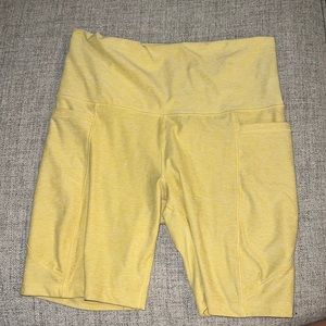 Calia yellow athletic shorts with pockets